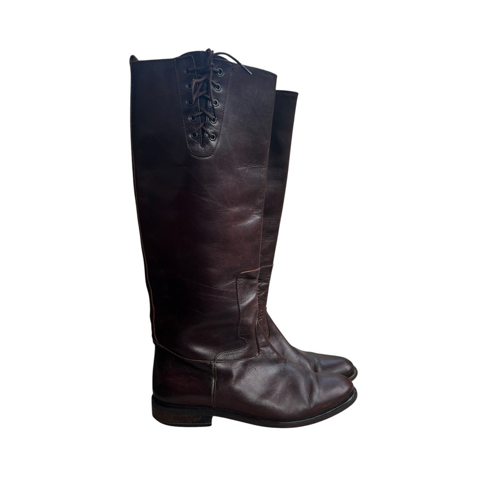 Golden Goose Leather Tall Knee High Riding Boots Choclate Brown Size EU 38